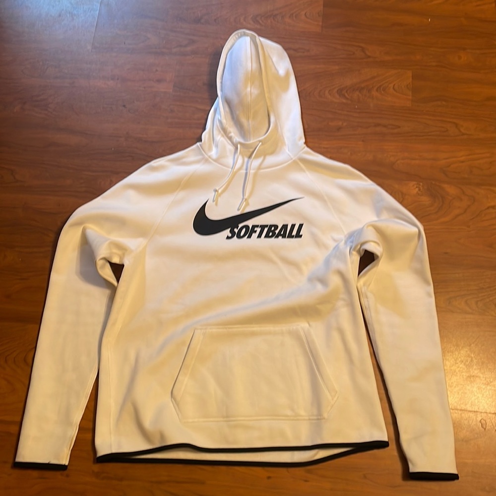 white nike softball hoodie